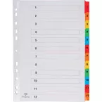 Pergamy index dividers with cover sheet A4 11-hole assorted colors set 1-12