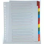 Pergamy dividers with cover page A4 size 11-hole punched assorted colors 12 tabs