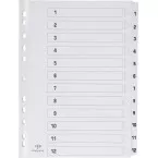 Pergamy index dividers with cover sheet A4 11-hole punched cardboard set 1-12