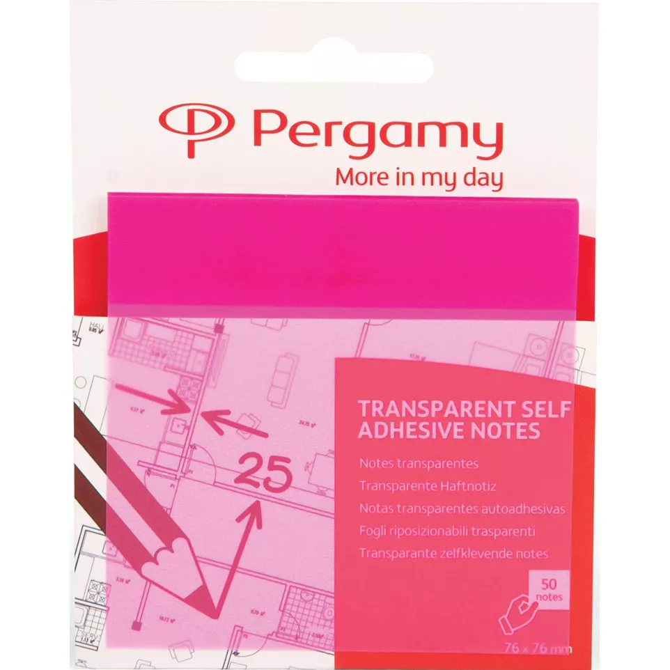 Pergamy Transparent Notes, 76 x 76...