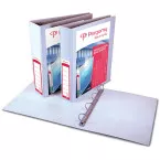 Pergamy customizable A4 ring binder, 2 pockets, 3 pockets, 4 D-rings 50 mm, white