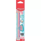 Maped Black'Peps Pastel Pencils with Erasers Cardboard Box of 12 Pieces