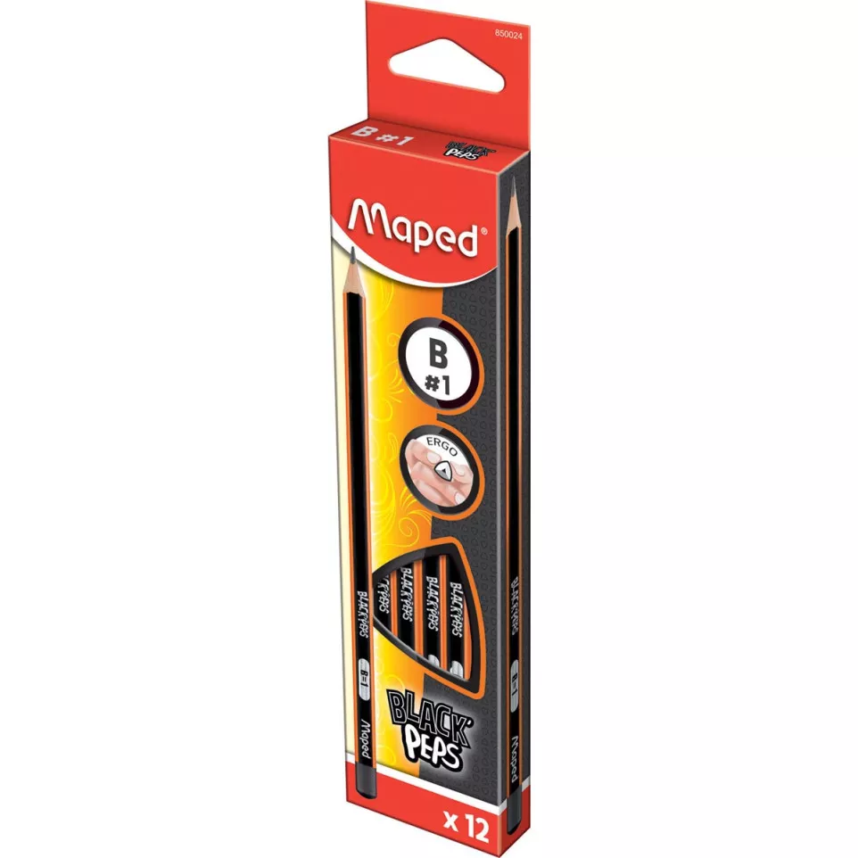 Maped crayon Black'Peps B, sans gomme