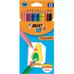 Bic Kids crayon de couleur Tropicolors, 12 crayons en étui cartonné