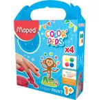 Maped Color'Peps Early Age Finger Paint Set, 4 Bottles of 80 ml Assorted Colors