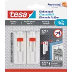 tesa Adjustable Adhesive Nail for Wallpaper and Plaster up to 1kg, pack of 2