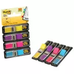 Post-it Index Strong Filing Tabs, Narrow, 4 x 35 Tabs, Yellow, Purple, Pink and Light Blue