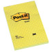 Post-it Notes, ft 102 x 152 mm, jaune, quadrillé, bloc de 100 feuilles
