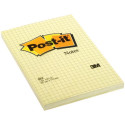 Post-it Notes, ft 102 x 152 mm, jaune, quadrillé, bloc de 100 feuilles