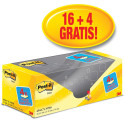 Post-it Notes, 100 vel, ft 76 x 76 mm, geel, pak van 16 blokken + 4 gratis