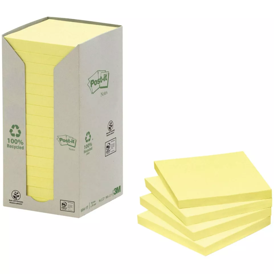 Post-it Recycled notes, 100 vel, ft...