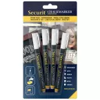 Securit Small White Chalk Marker Set of 4
