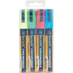 Securit krijtmarker medium, blister met 4 stuks in geassorteerde kleuren