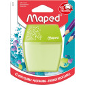 Maped Shaker 2-Hole Pencil Sharpener, Assorted Colors, Blister Pack of 1 Piece