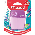 Maped Shaker 2-Hole Pencil Sharpener, Assorted Colors, Blister Pack of 1 Piece
