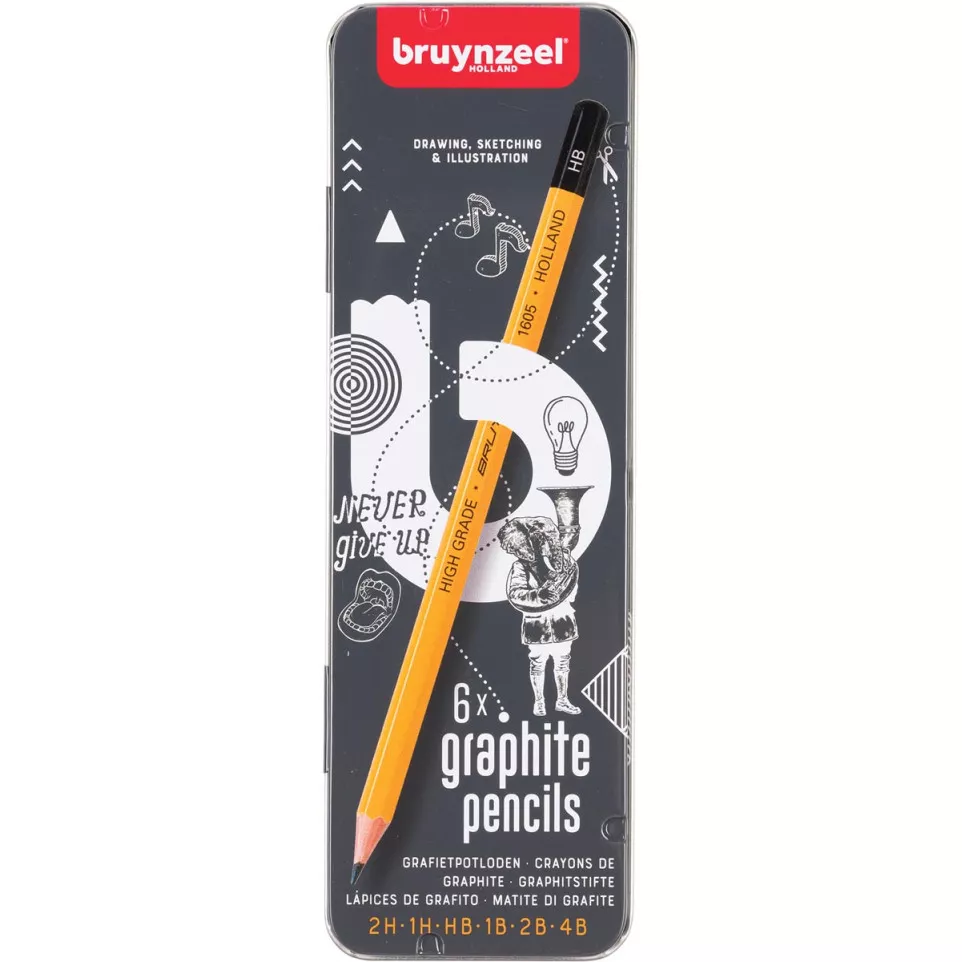 Bruynzeel crayon, boîte en metal de 6...