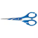 Maped Zenoa Fit 17 cm Right-Handed Scissors, Rounded Tips, Stainless Steel, Blue, 1 Piece Blister Pack