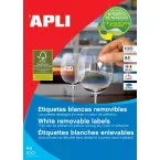 Apli repositionable white labels 38 x 21.2 mm 6,500 pieces 65 per sheet (3052)