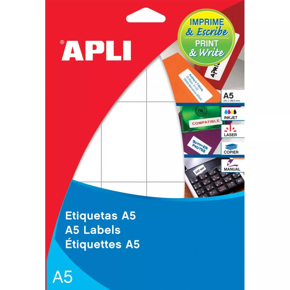 Apli étiquettes blanches Print &...