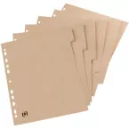 Oxford Touareg Neutral Cardboard A4 Dividers, Unprinted, 11 Holes, 6 Tabs