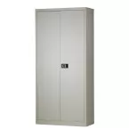 Bisley hinged door cabinet 195 x 91.4 x 40 cm with 4 shelves grey