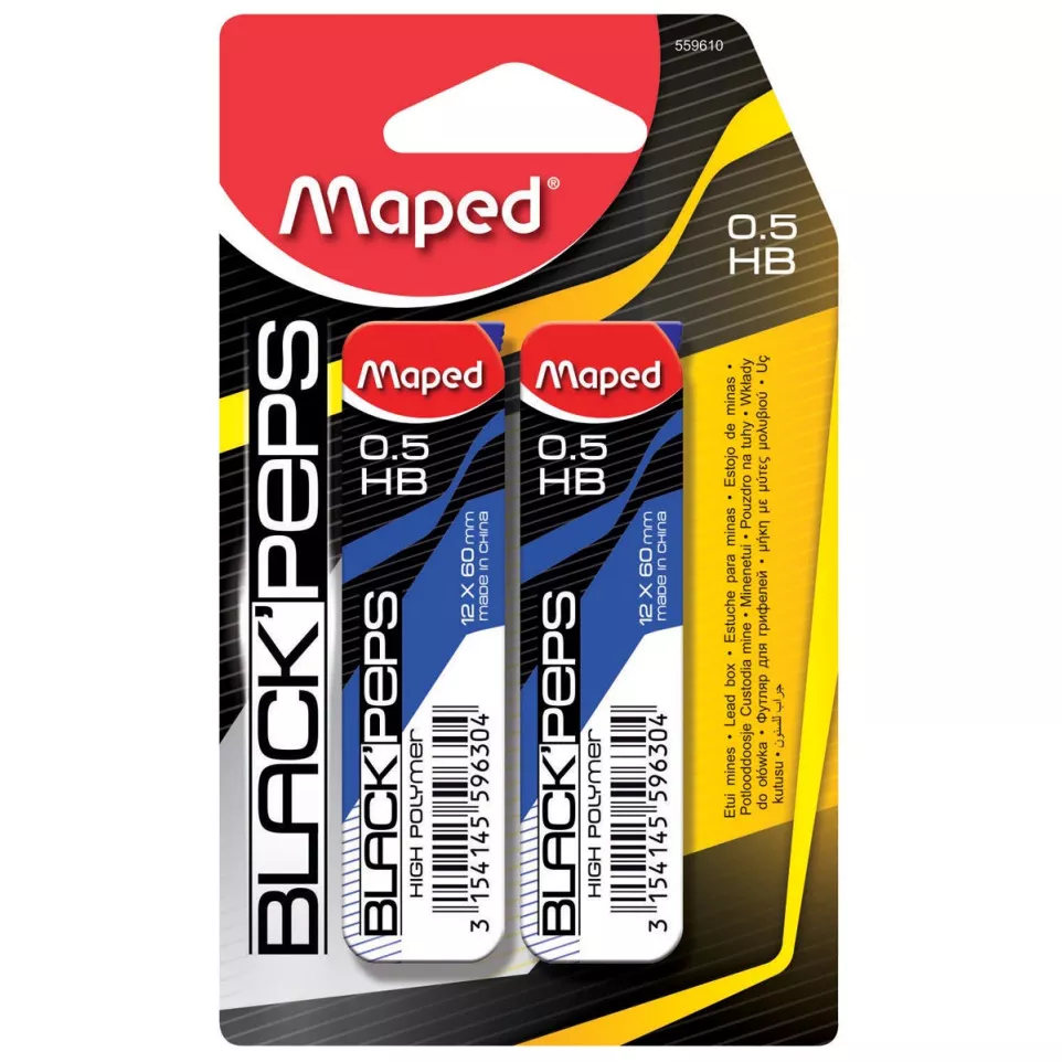 Maped Black'peps mines, 0,5 mm, HB,...