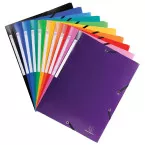 Exacompta Folder with Flaps and Elastic, Assorted 10 Colours: Black, Dark Blue, Light Blue, Turquoise