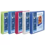 Exacompta Classeur à anneaux Kreacover 2 anneaux, 5 couleurs assorties: turquoise, vert, rouge, crist...