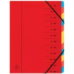 Exacompte Trieur-classeur 12 compartiments, rouge