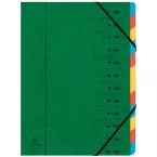 Exacompta 12-Compartment Expanding File, Green