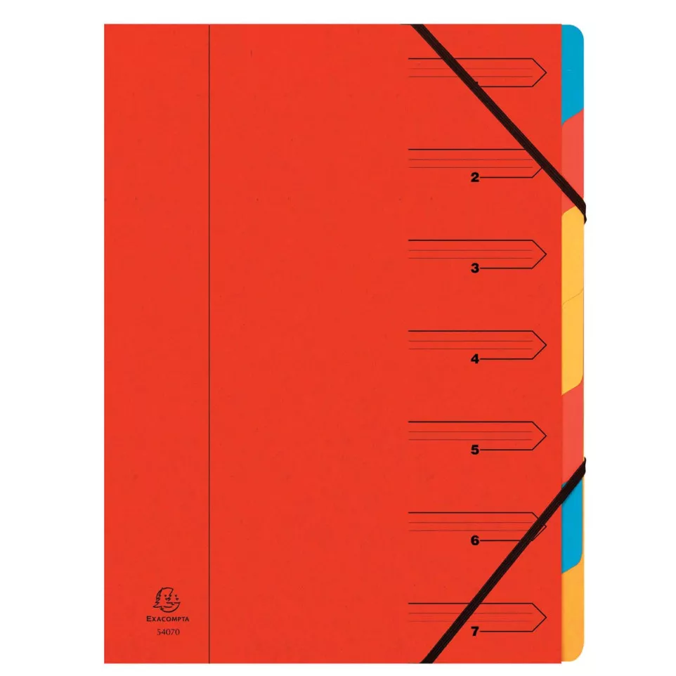 Exacompta 7-Section Expanding File, Red
