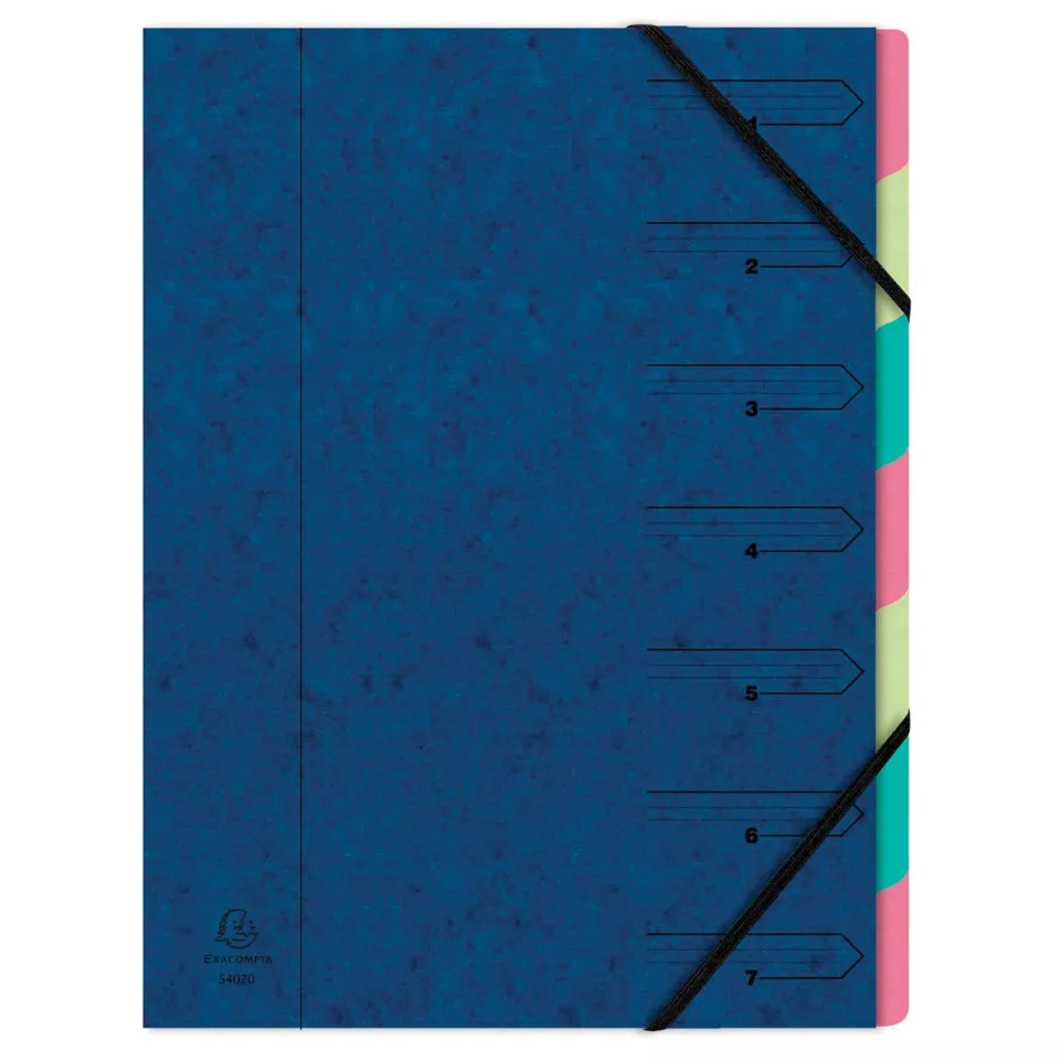 Exacompta 7-Part Expanding File Blue