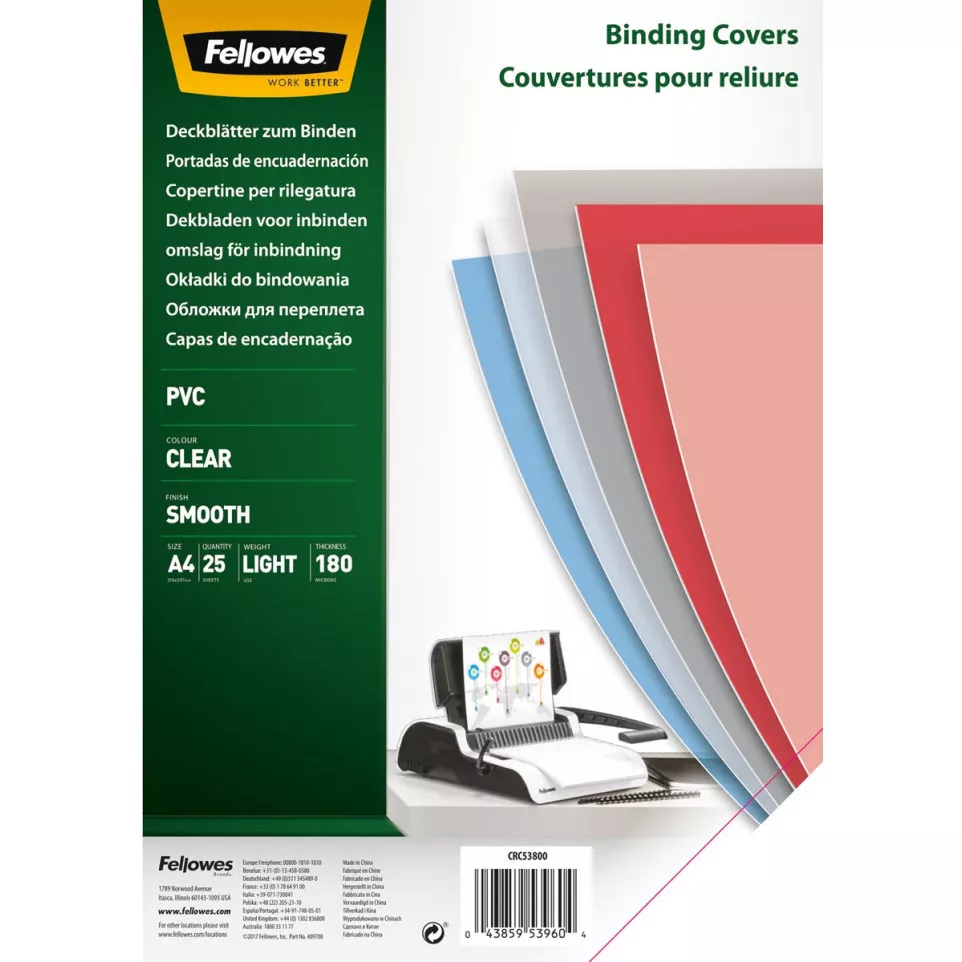 Fellowes transparent PVC binding...