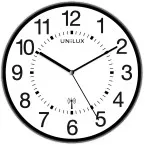 Unilux Wave wandklok, radiogestuurd, diameter 30 cm, zwart-wit