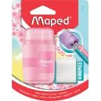 Maped Connect Soft Touch Sharpener and Eraser Set, Pastel Color, Blister Pack