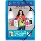 Oxford Polyvision Elasticated 3-Flap Polypropylene Folder A4 Transparent Blue
