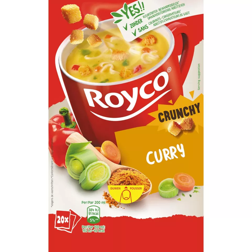Royco Minute Soup curry met croutons,...
