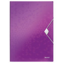 Leitz WOW elastomap met 3 kleppen, uit PP, ft A4, paars