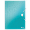 Leitz WOW elastomap met 3 kleppen, uit PP, ft A4, ijsblauw