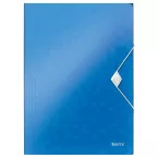 Leitz WOW Elasticated Folder with Flaps Blue A4