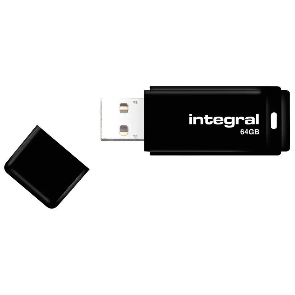 Integral clé USB 2.0, 64 Go, noir