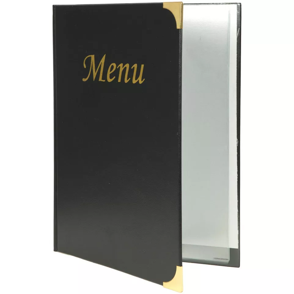 Securit menukaart Basic ft A4, zwart