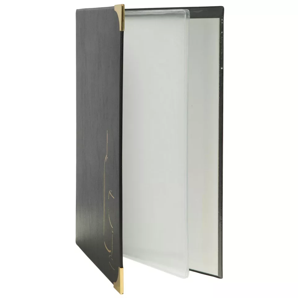 Securit menukaart Basic ft A4, zwart