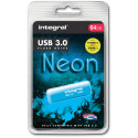 Integral Neon clé USB 3.0, 64 Go, bleu