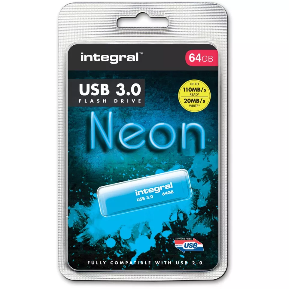 Integral Neon USB 3.0 stick, 64 GB,...