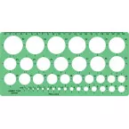 Linex Circle Template 1 - 35 mm, Includes 39 Circles and Millimeter Alignment