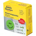 Avery rating dots, diamètre 19 mm, rouleau avec 250 pièces, smiley, vert
