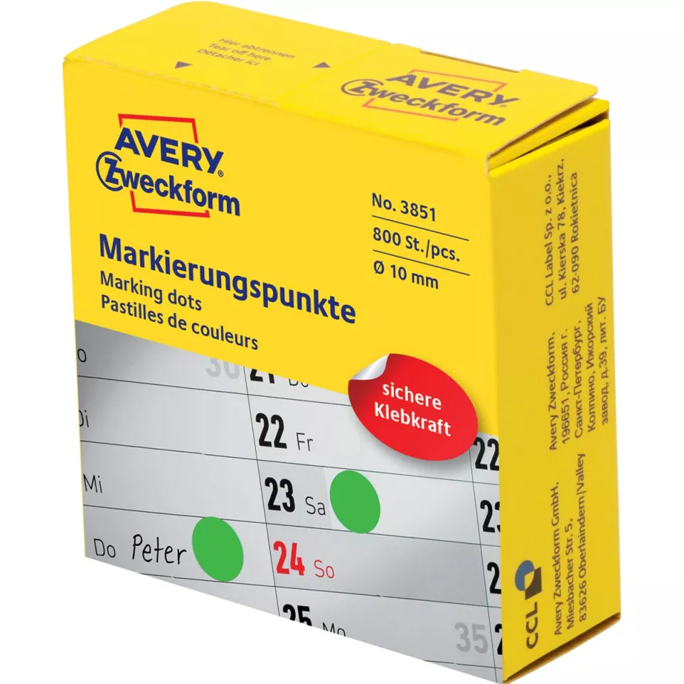 Avery marking dots, diamètre 10 mm,...