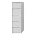 Bisley filing cabinet, 151 x 47 x 62.2 mm (H x W x D), 5 drawers, grey