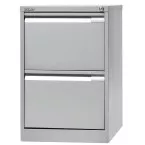 Bisley 2 Drawer Filing Cabinet, Silver, 711 x 470 x 622 mm